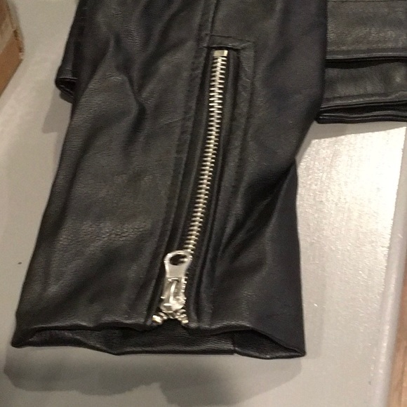 .Black Vegan Leather Moto Jacket - Picture 8 of 8
